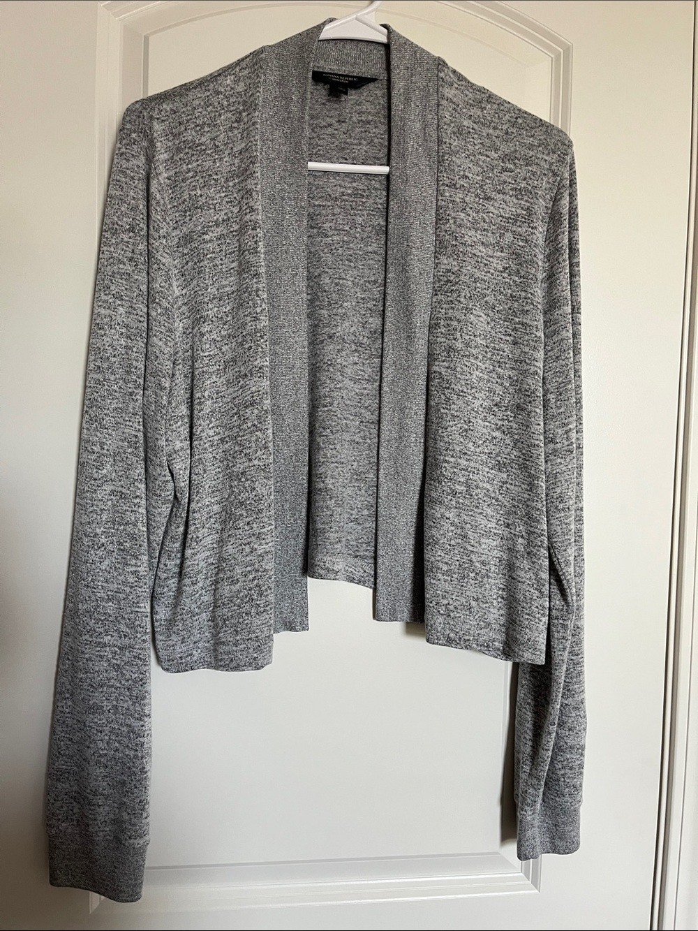 Banana Republic Heather Gray Open-Front Women's Cardigan L